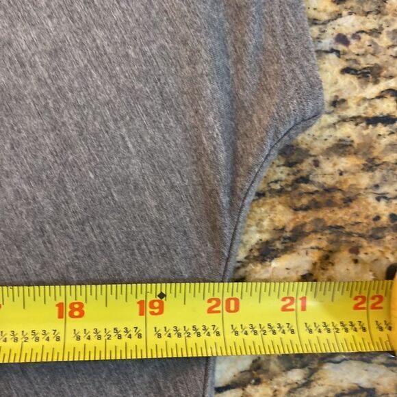 Athleta Draped Heather Gray Short Sleeves Midi Dress - Picture 7 of 8